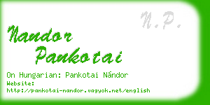 nandor pankotai business card